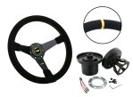Set Luisi Mirage Sportlenkrad Wildleder schwarz geschüsselt & Nabe passend für Audi A4 2000-2003 W7317